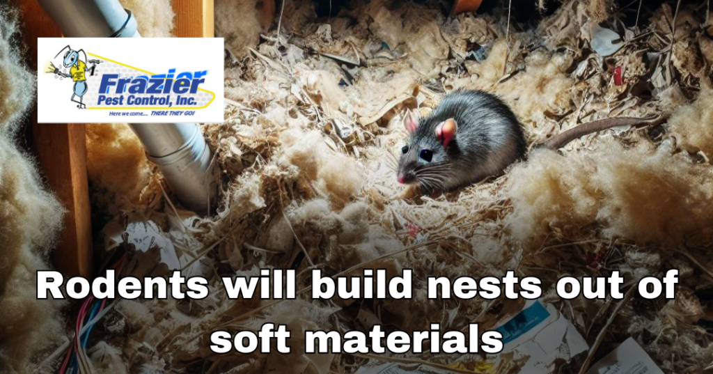 Rodents will build nests out of soft materials 